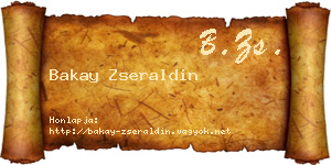 Bakay Zseraldin névjegykártya